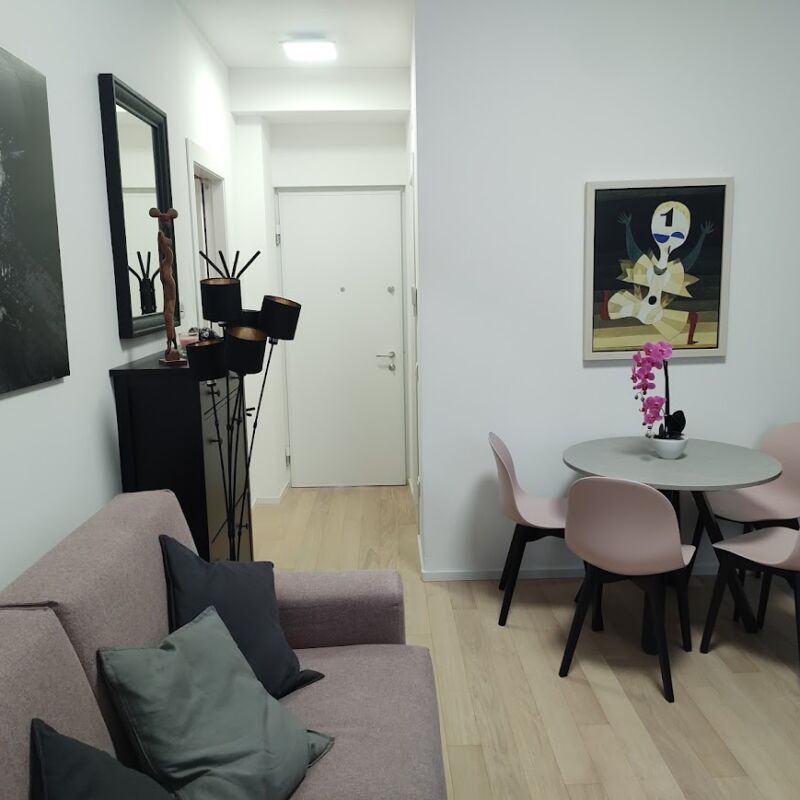 One Bedroom Apartment - Living room with kitchen